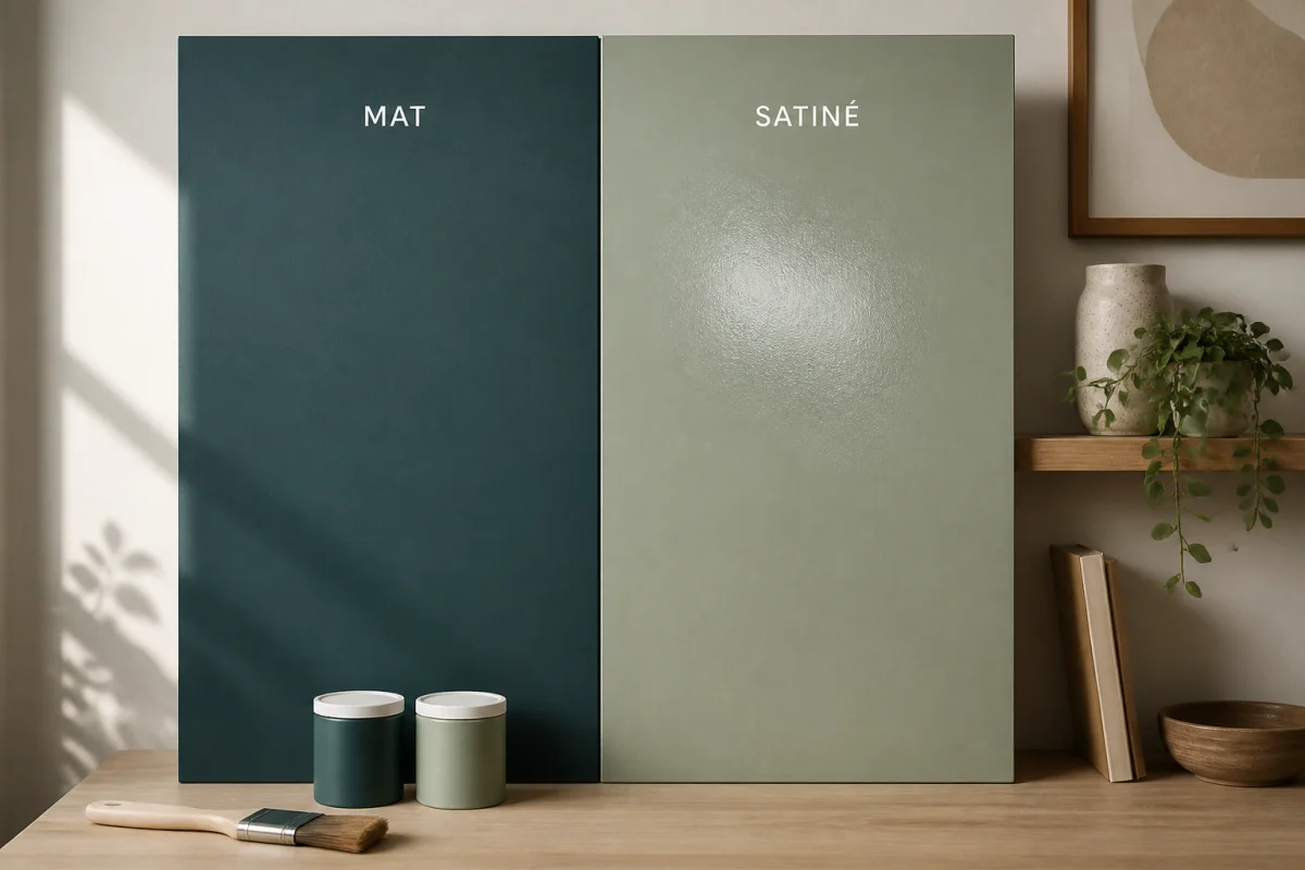 Finitions de peinture murale mate ou satinée